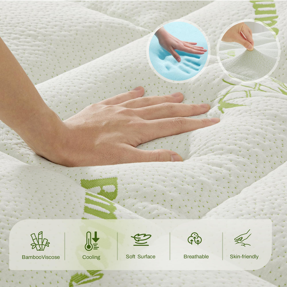 GRUSIGN queen topper two-layer assembly view highlights versatile comfort options.