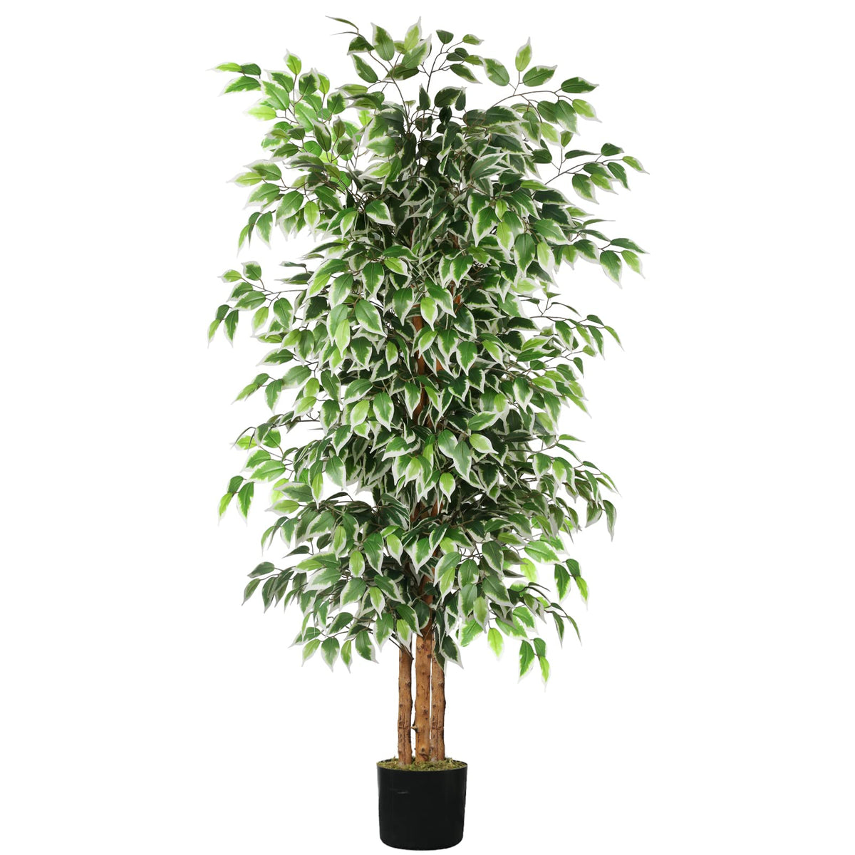 GTIDEA 6ft ficus tree with natural trunk for year-round indoor greenery.