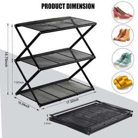 GTIPPOR 3-tier foldable rack highlighting sturdy metal frame for reliable daily use.
