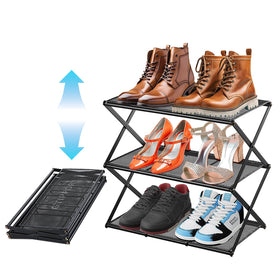 GTIPPOR small shoe rack being assembled with tools-free setup for entryways.