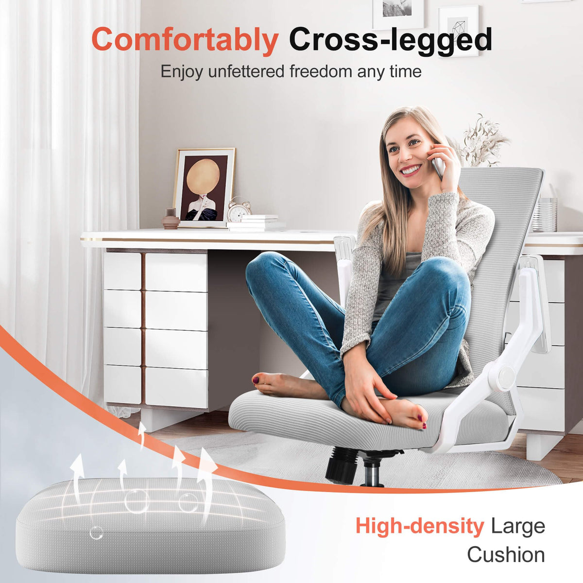 GTPLAYER five-star base and sturdy frame supporting up to 300 pounds