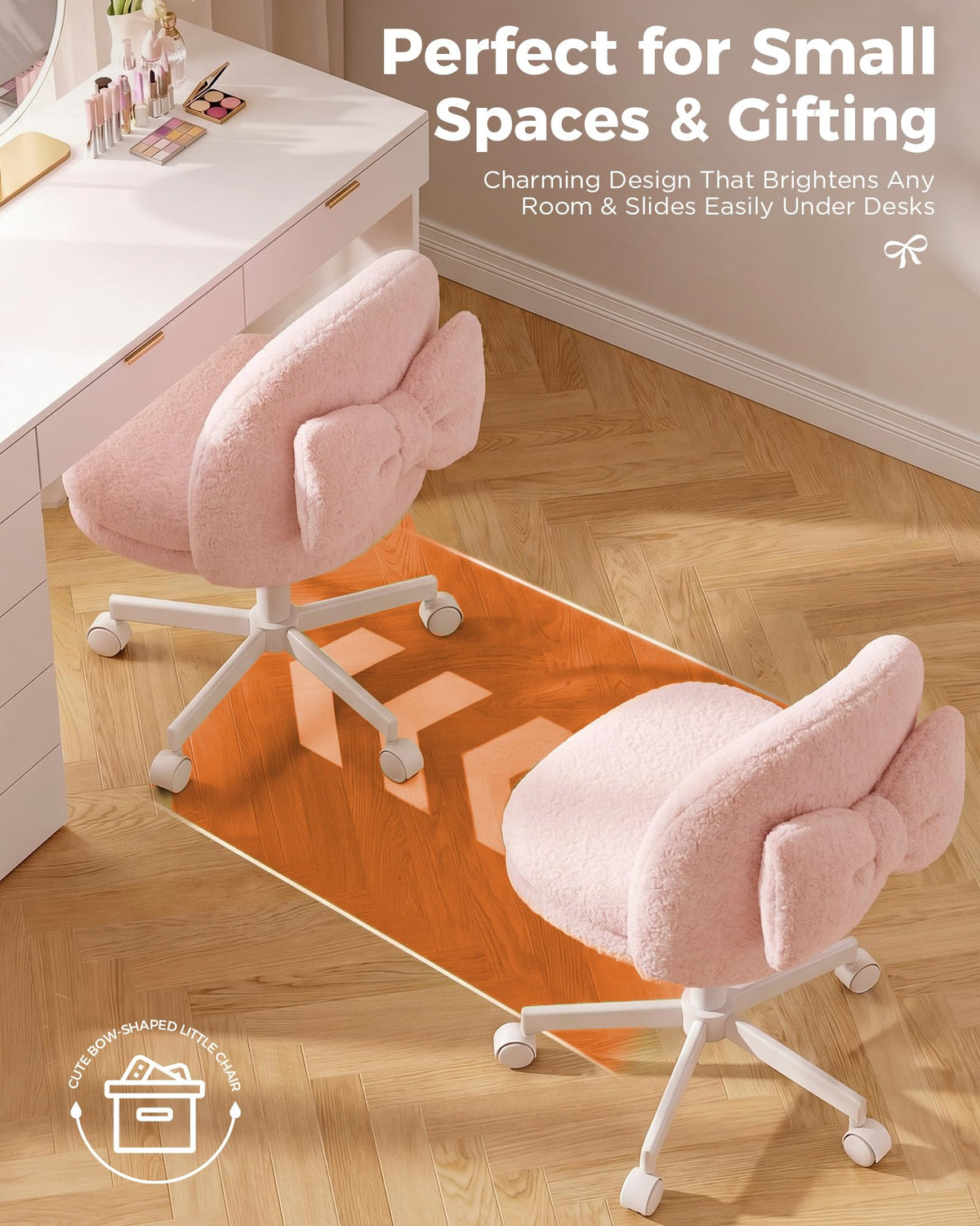 GTPLAYER Velvet Tall Chair bow pillow, decorative lumbar support and charm.