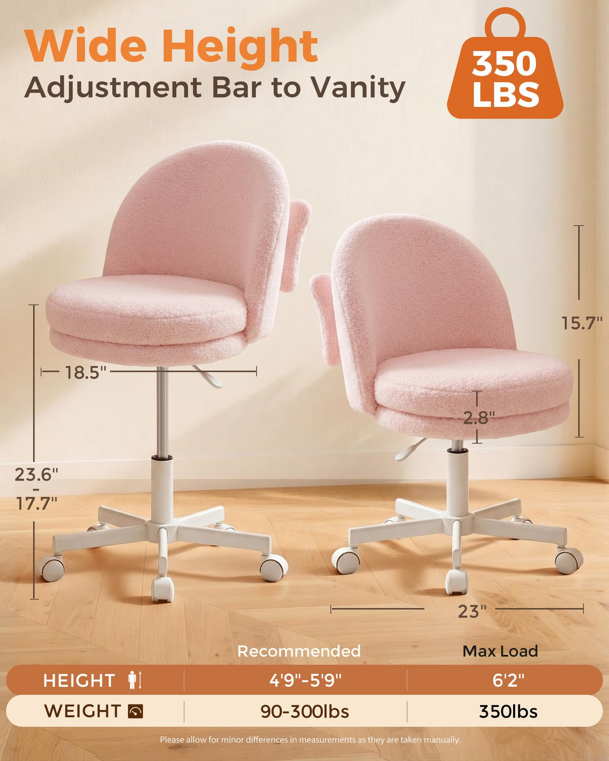 GTPLAYER Velvet Tall Chair side view, adjustable height for desks, vanities, and bars.