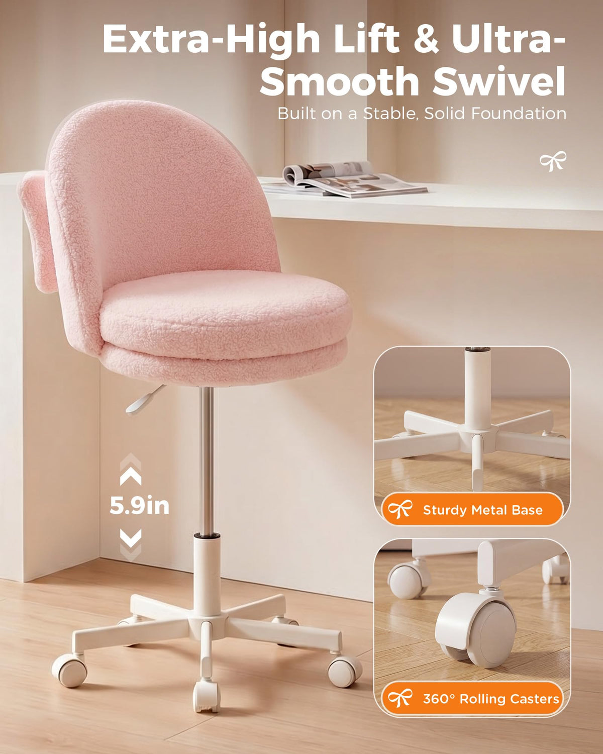 GTPLAYER Velvet Tall Chair vanity height use, versatile seating for morning routines.