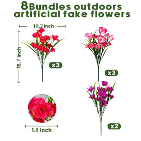 Guagb artificial hibiscus purple-red blend for garden planters.