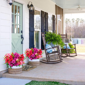 Guagb hibiscus UV-resistant outdoor display for year-round use.