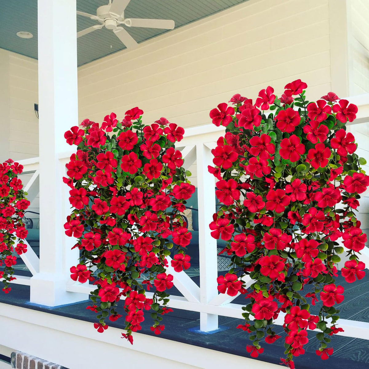Guagb low-maintenance artificial geraniums for easy garden decor.