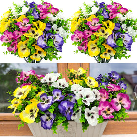 Guagb pansies outdoor flowers bundle features 13.8 inch height for vibrant garden accents.