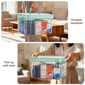 guaiboshi 15QT clear medicine organizer multipurpose use at home, dorm, or travel