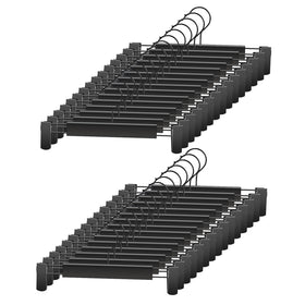 GUANJUNE pants hangers with 360° swivel hook for easy access.