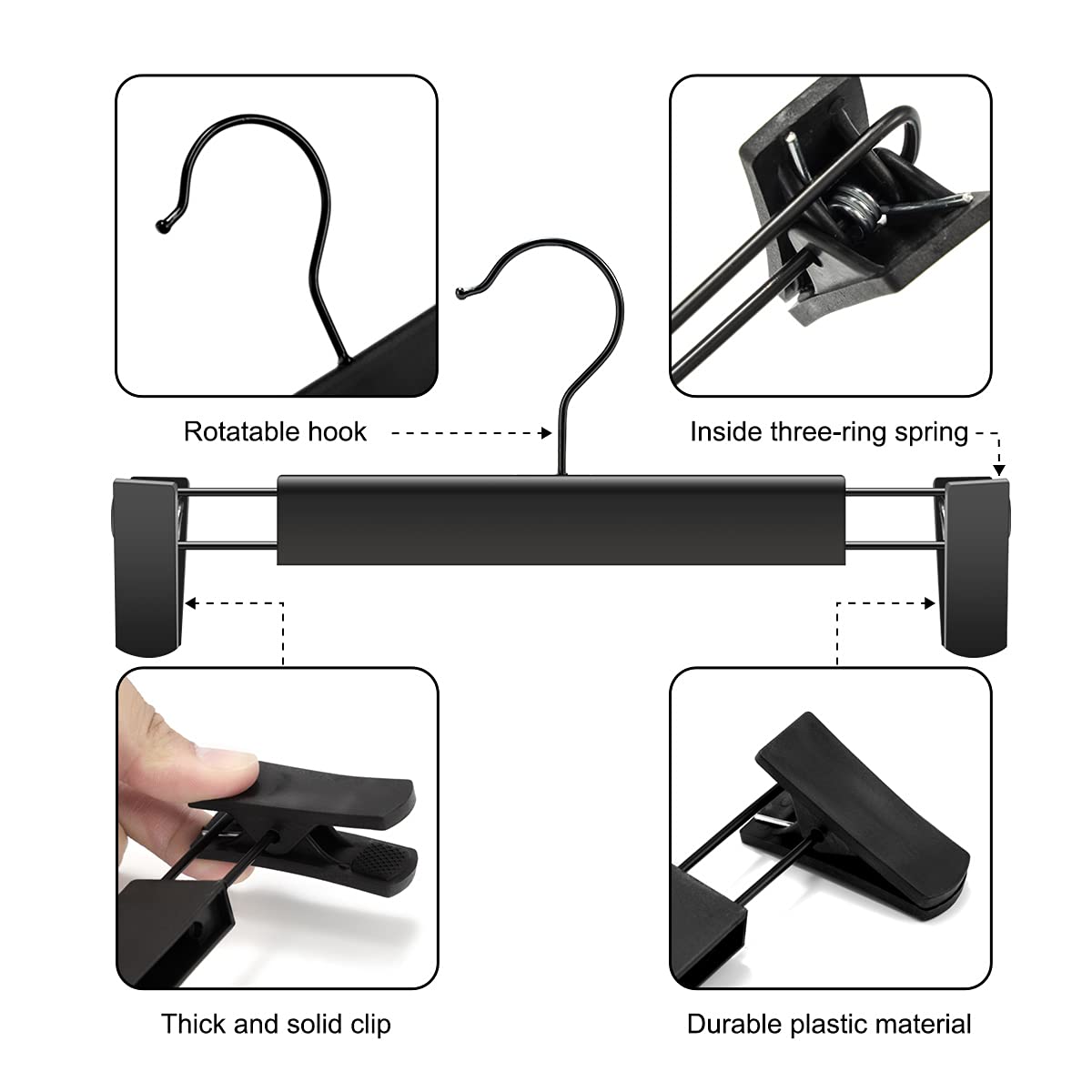 GUANJUNE space-saving hangers for jeans and pants.