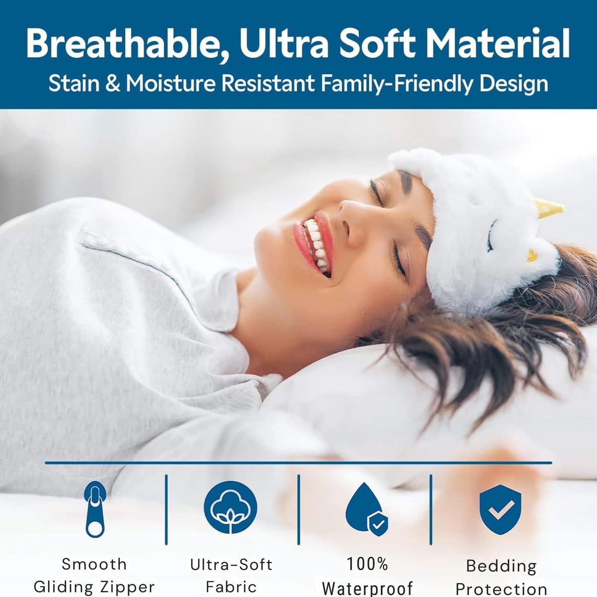 Guardmax standard 20x26 on bed demonstrates proper pillow fit.