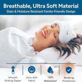 Guardmax standard 20x26 on bed demonstrates proper pillow fit.