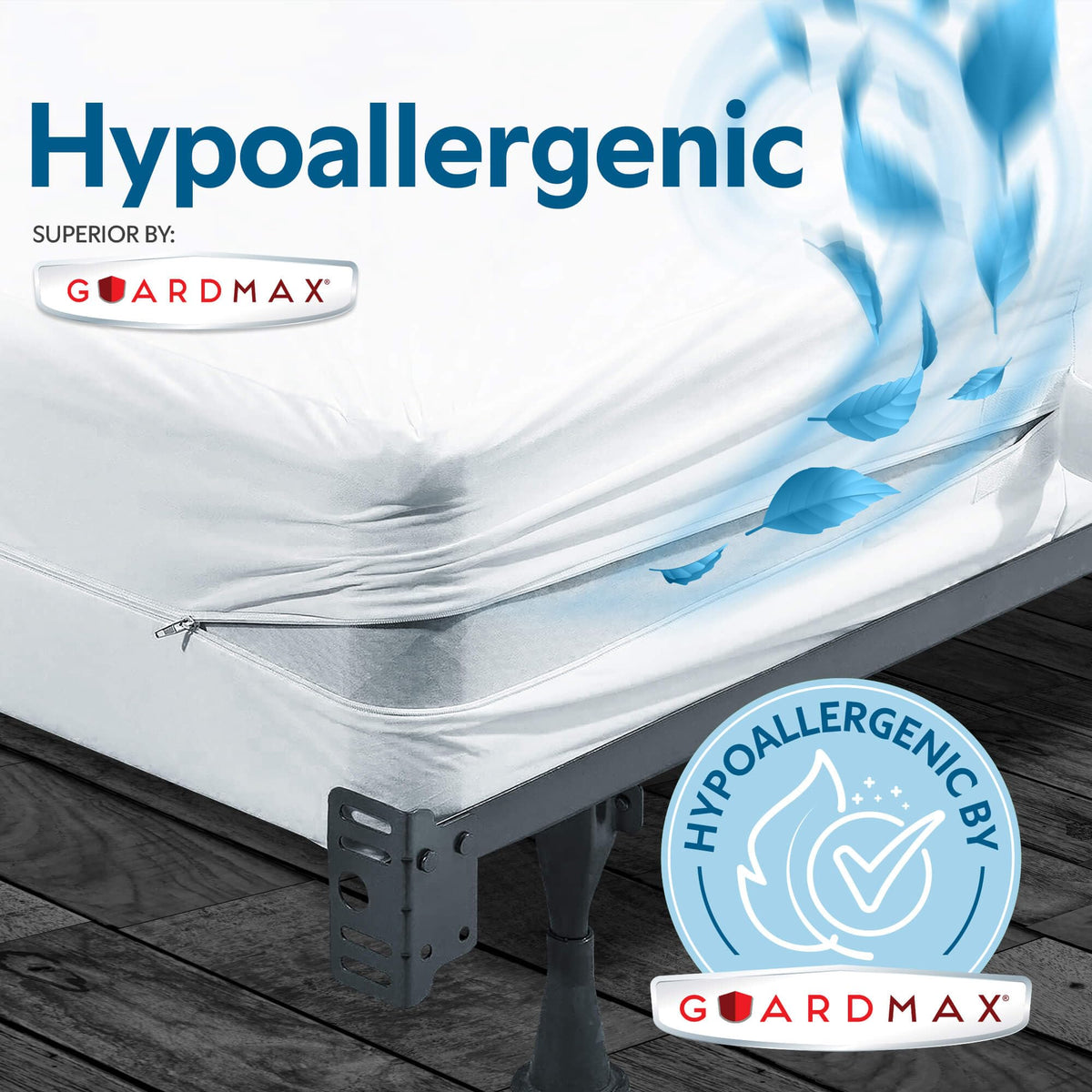 Guardmax Premium Box Spring Cover brand packaging preview.