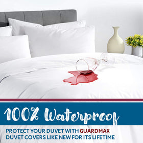 Guardmax zipper closure keeps duvet securely in place overnight.