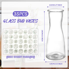GUATTINE 5.5-inch clear bud vase highlighting a single bloom