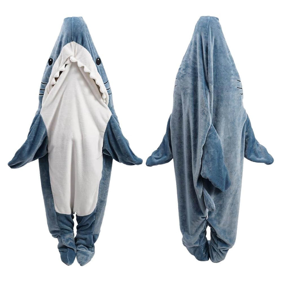 Gudina Shark Blanket Hoodie front view for cozy lounging at home.