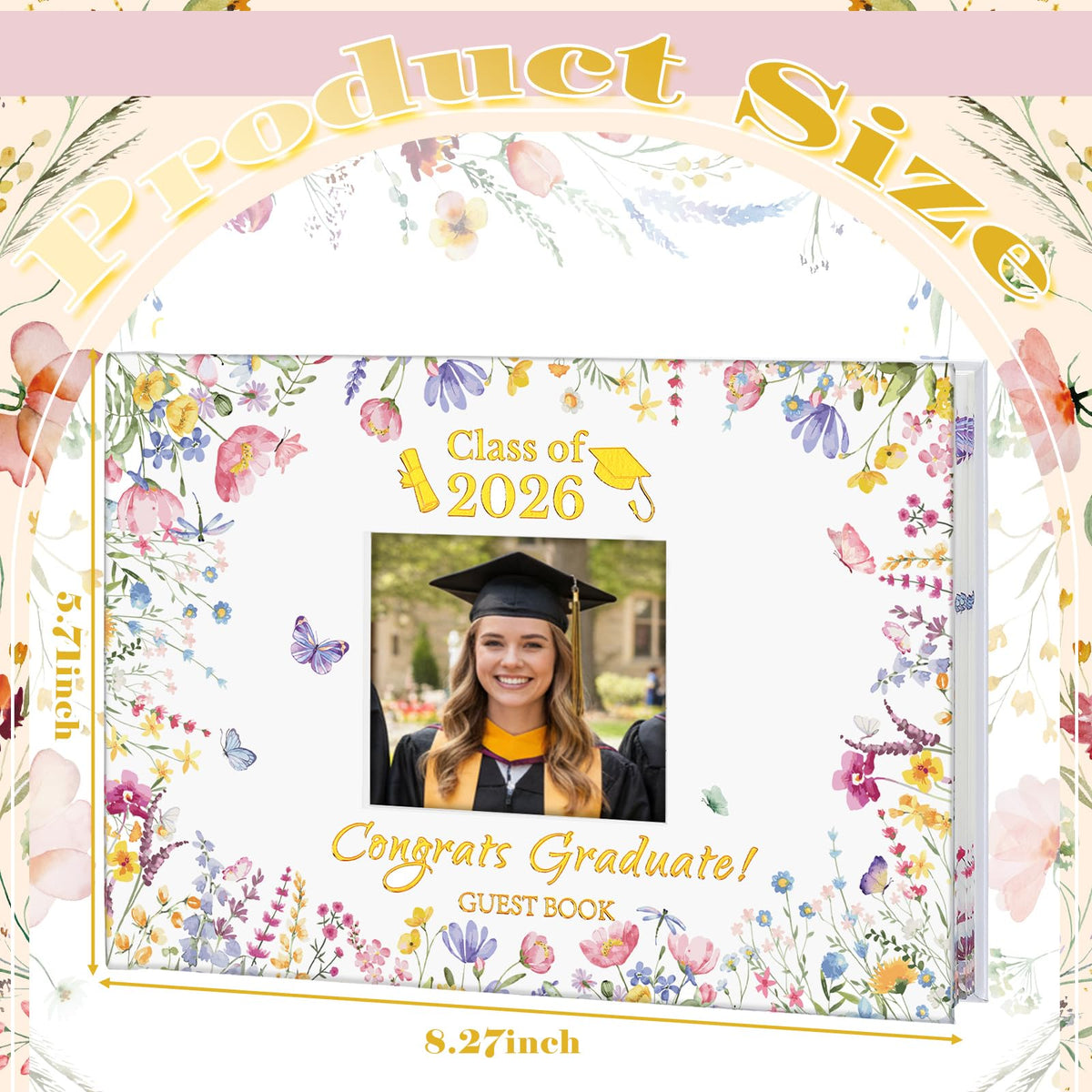 Gueevin guest book interior pages with colorful layouts for heartfelt messages