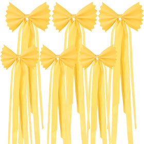 Gueevin yellow pasta bow ready to hang for festive dining area ambiance