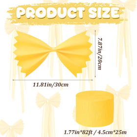 Gueevin yellow pasta bow close up showing 3D foam texture for decor