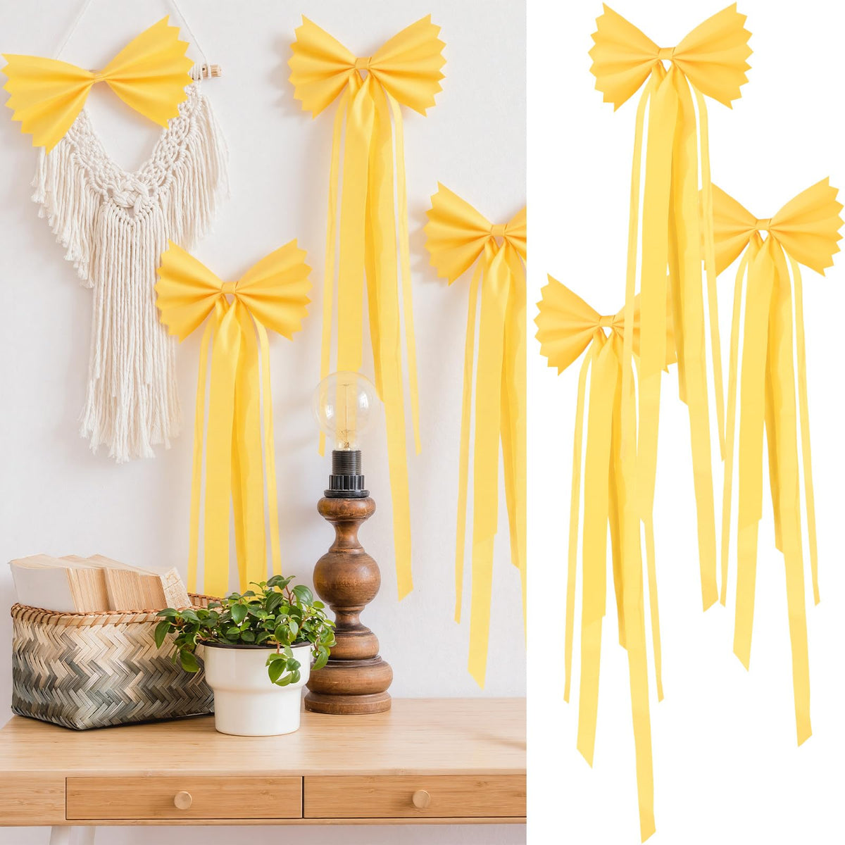 Gueevin foam pasta bow display illustrating dimensional decor