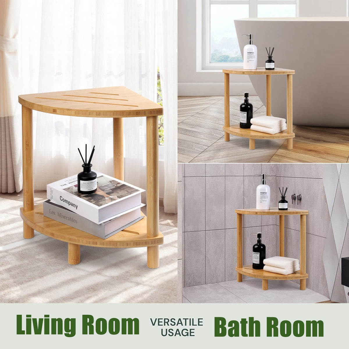 GUGIGIP stool with rubber feet protecting bathroom tile from scratches
