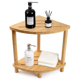 GUGIGIP bamboo corner stool inside shower with waterproof design for easy cleaning