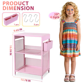 Gugsey Pink Small Nightstand side view highlighting slim profile for dorms and bedrooms