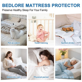 GUHER mattress protector helps guard against spills and accidents.