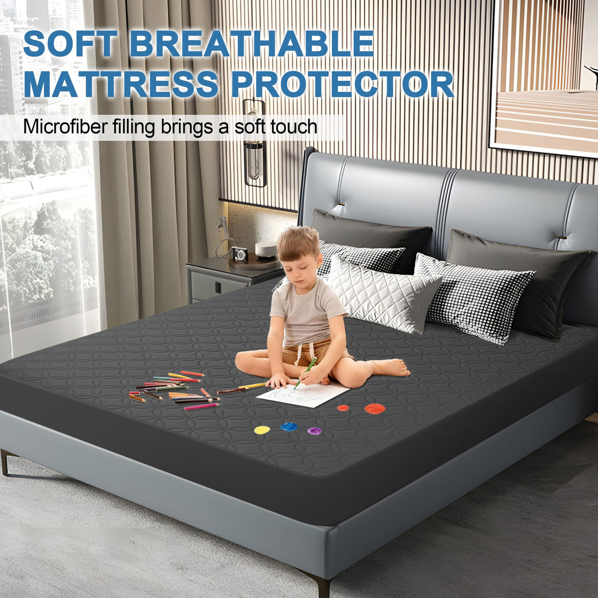 GUHER noiseless mattress cover delivers quiet nights with no crinkling.