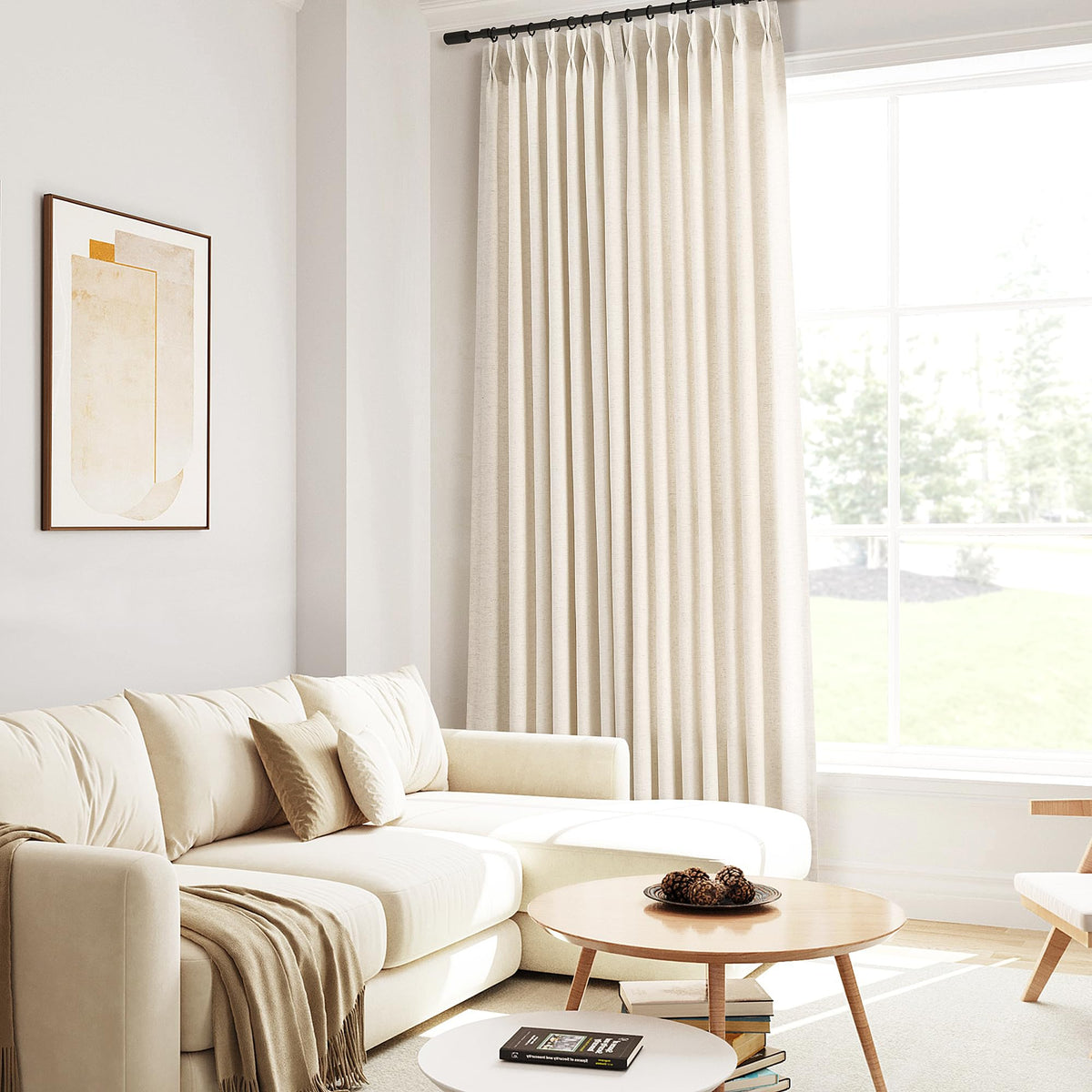 Machine-washable linen blend curtains for easy care in daily life
