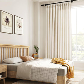 Included hardware with hooks, rings, and clips offers versatile hanging options