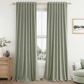 Guken Sage Green blackout curtains offer full room darkness for restful privacy