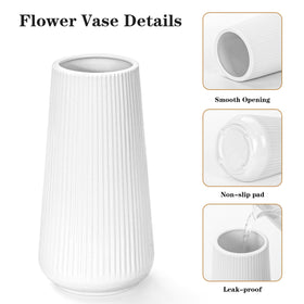 GUKJOB white vase side view showing clean silhouette for modern decor.