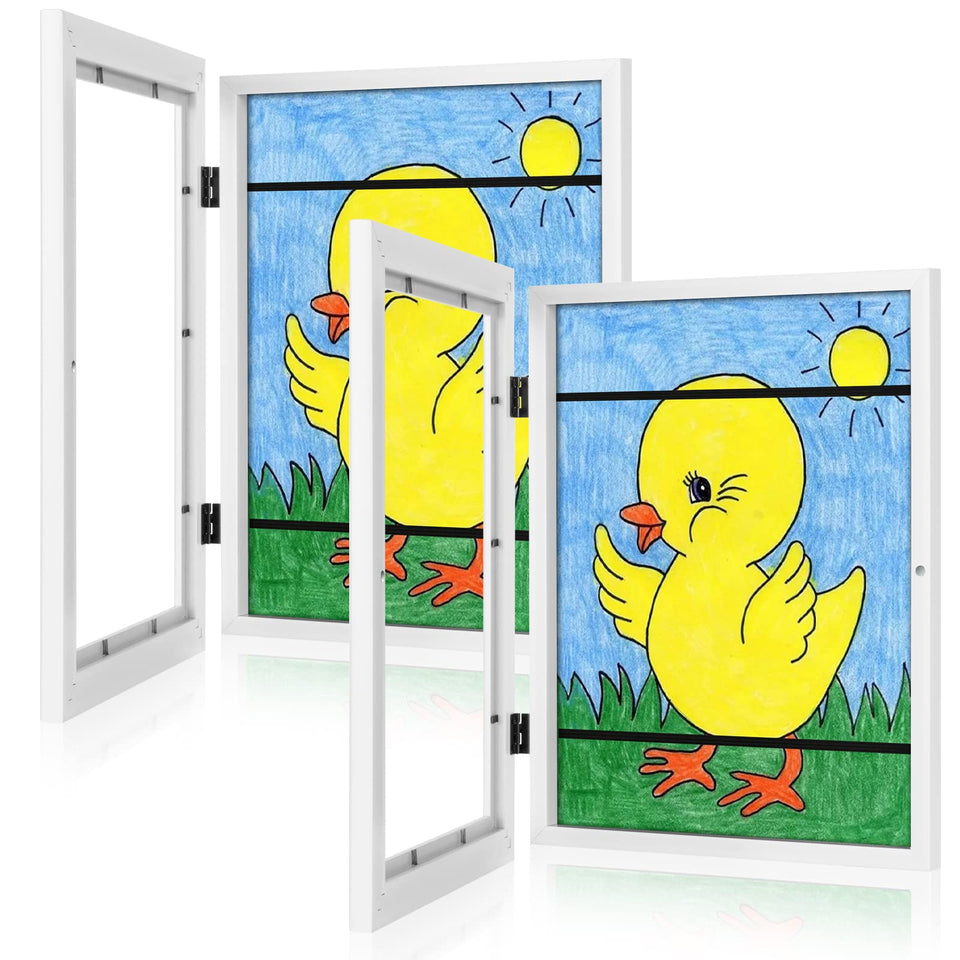 GULETHUN 2-pack kids art frame with front-opening design for quick artwork swaps.