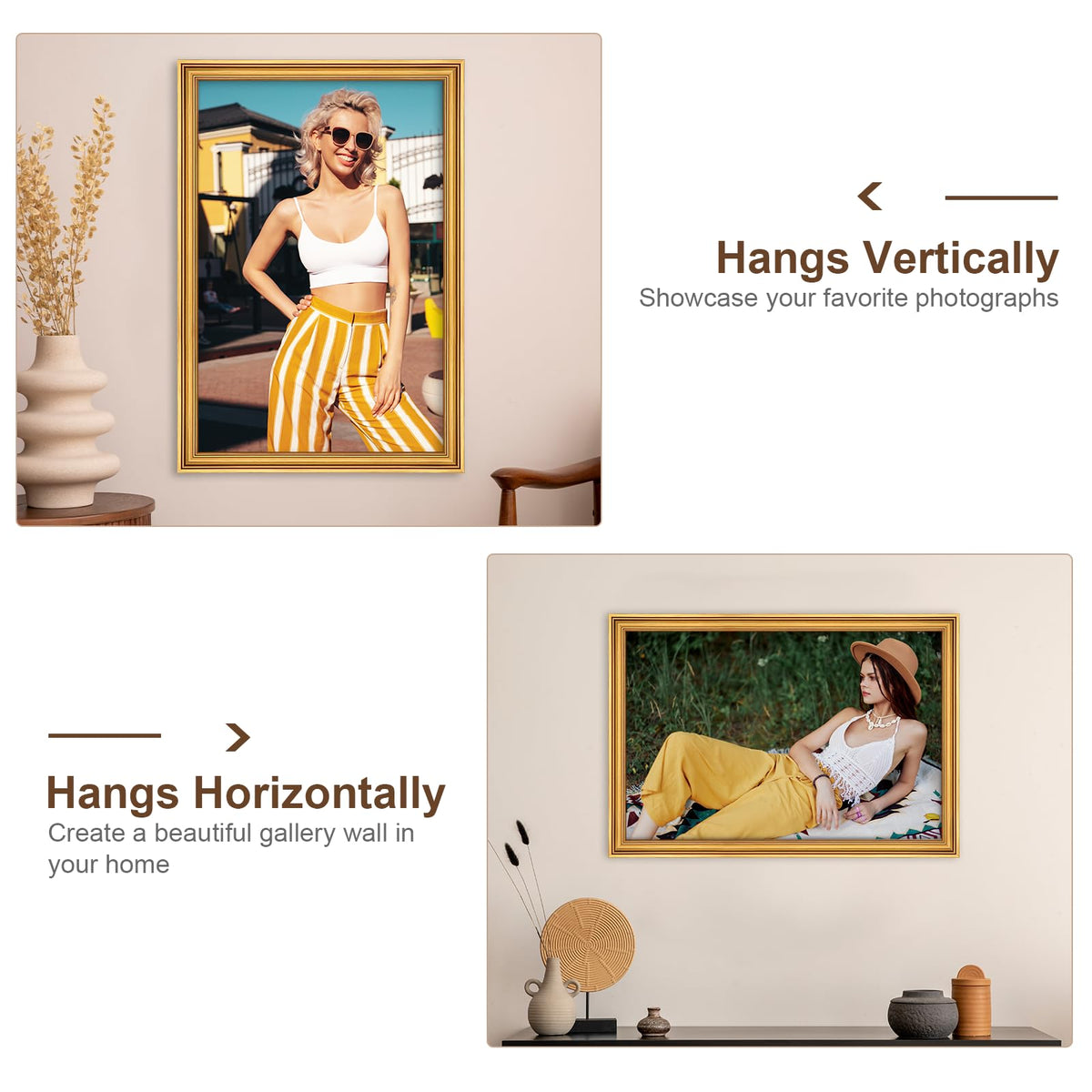 GULETHUN frame gold finish side view highlights elegant bezel and classic lines.
