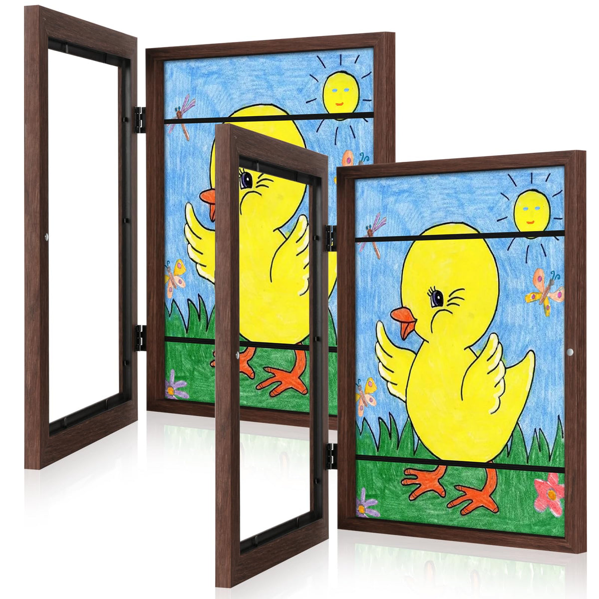 GULETHUN 2-Pack Kids Art Frames with 8.5x11 front opening for easy changes