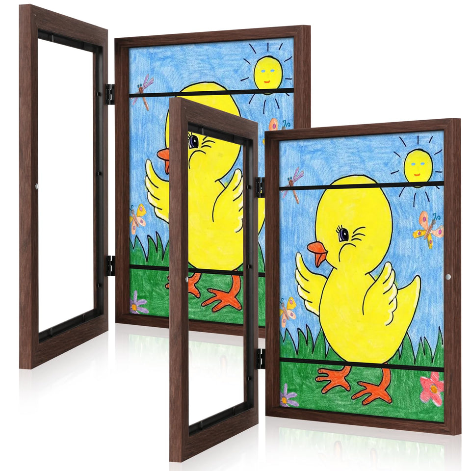 GULETHUN 2-Pack Kids Art Frames with 8.5x11 front opening for easy changes