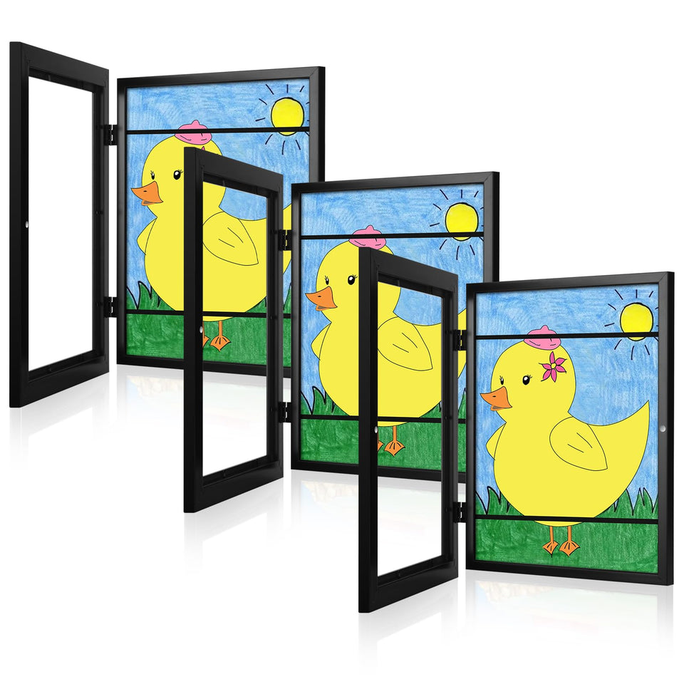 GULETHUN 3-pack kids art frames with front-opening design for quick artwork swaps.