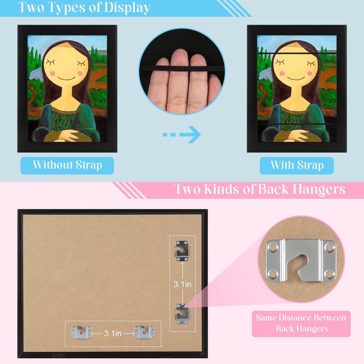 GULETHUN 3-pack frames use magnetic closure for easy updates.