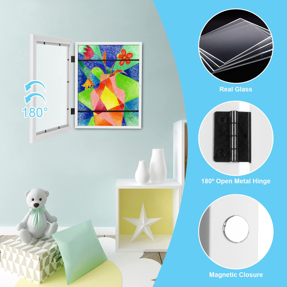 GULETHUN art frame supports horizontal or vertical hanging.