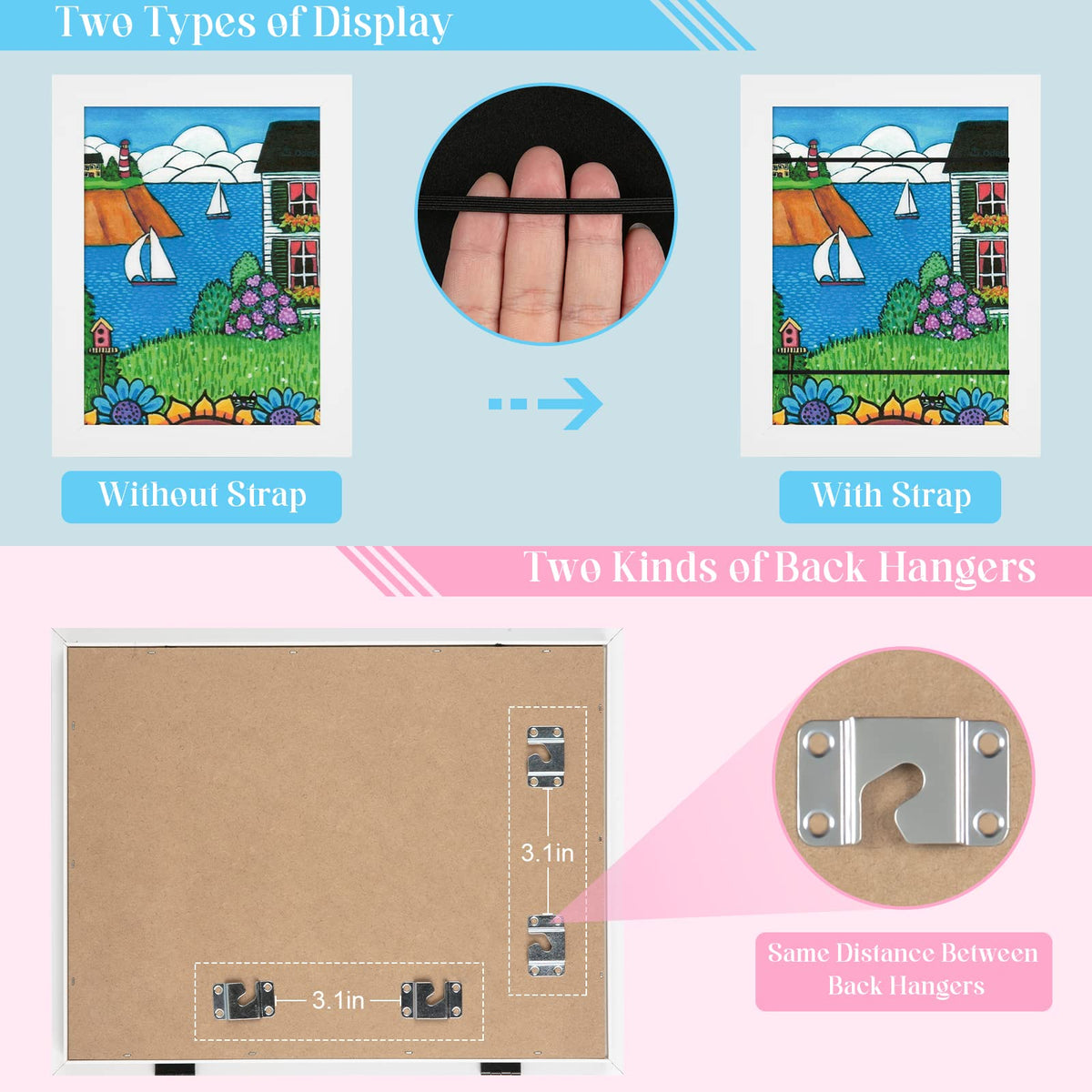 GULETHUN art frame magnetic closure enables easy artwork changes.