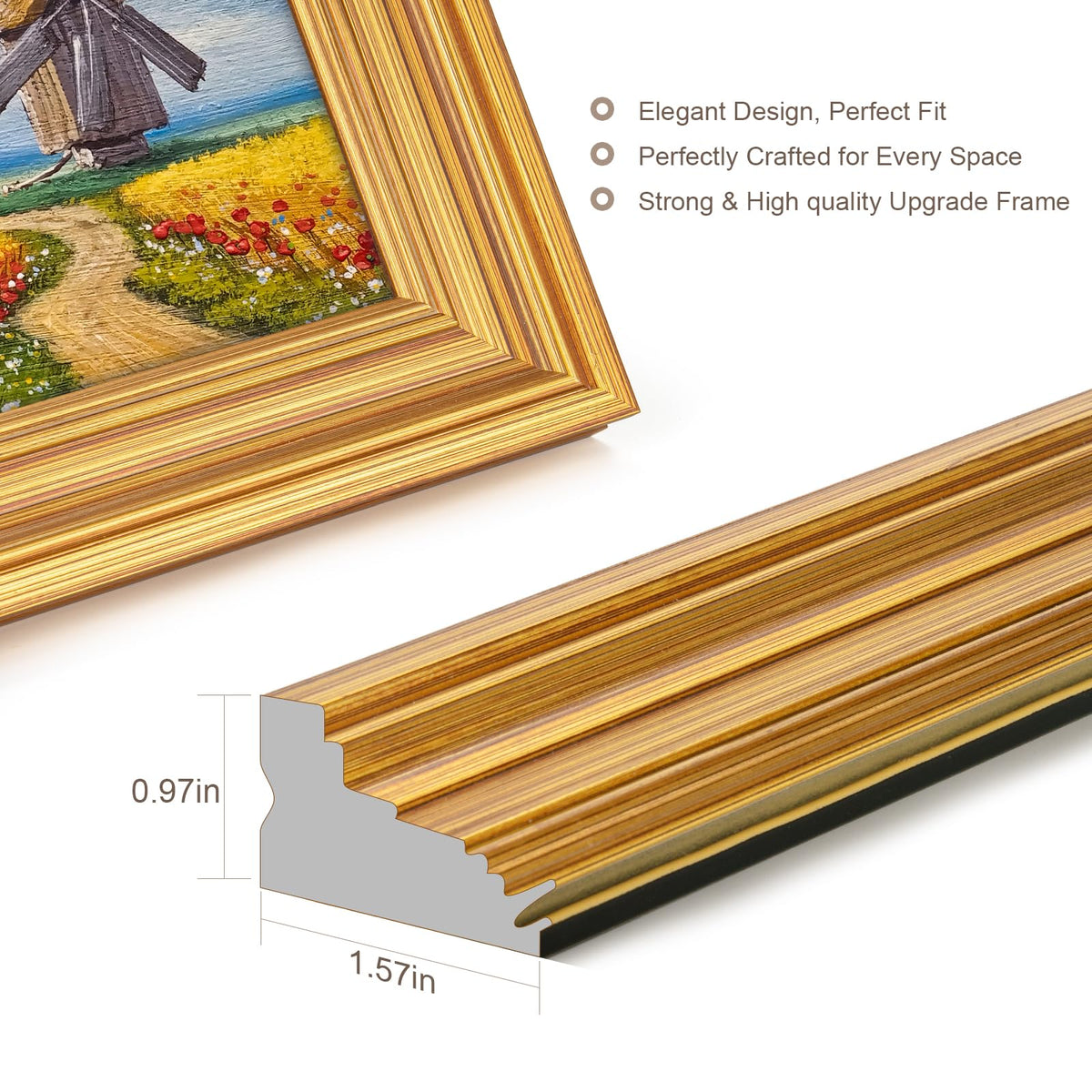 GULETHUN frame with preinstalled hangers enabling vertical or horizontal mounting.