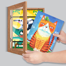 GULETHUN kids art frame crystal-clear glass highlights artwork colors