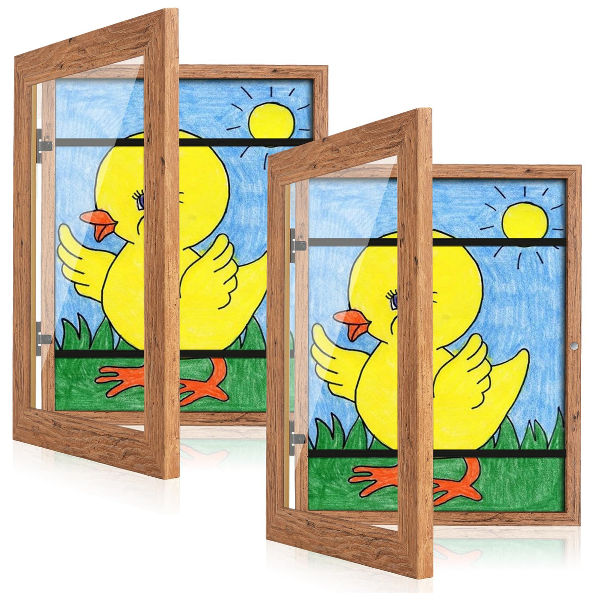 GULETHUN kids art frame front opening 8-5x11 showcases easy-access display