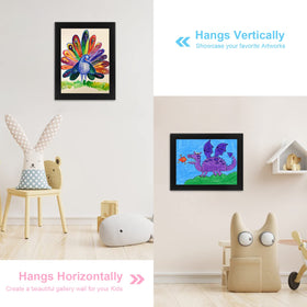 GULETHUN open-front design enables quick art swaps for kids' galleries
