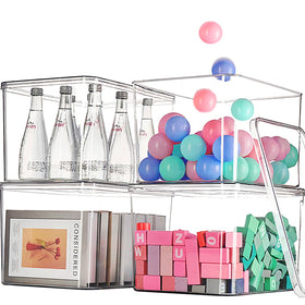 GUMEIGODA clear storage bin with lids shows contents at a glance
