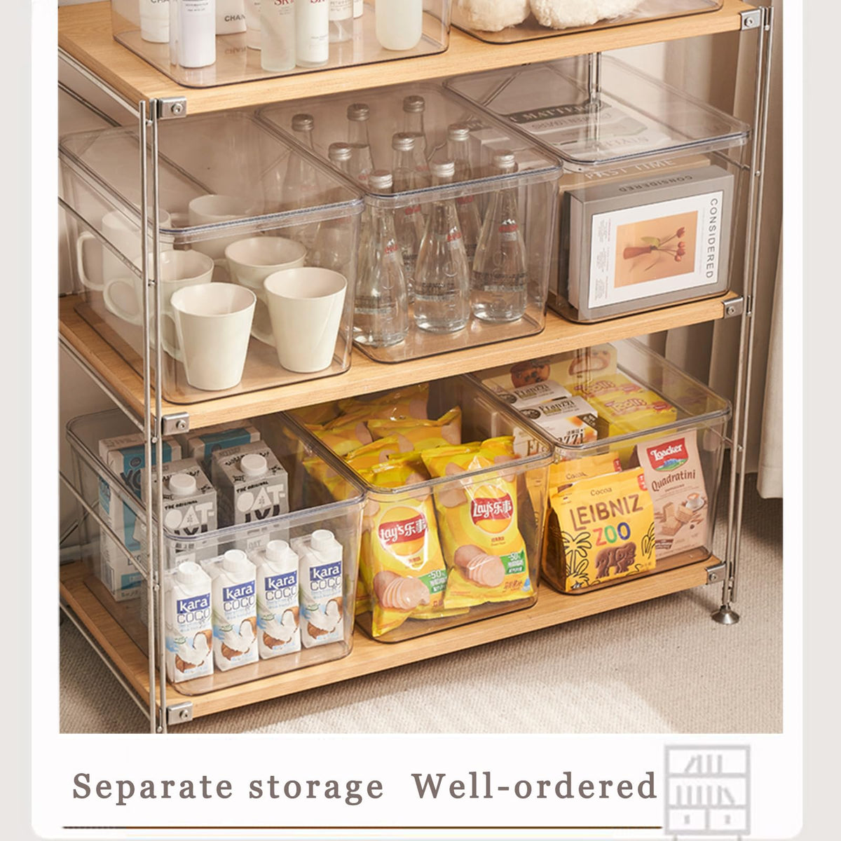 GUMEIGODA transparent stackable bin offers easy item location