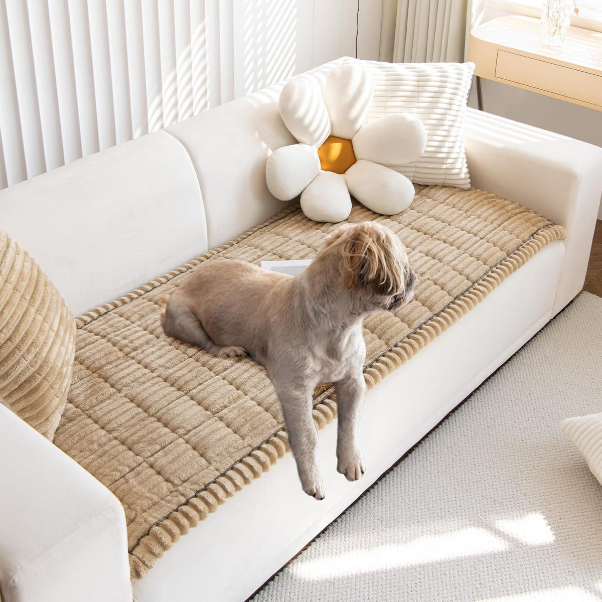 Gumfolk pet couch cover in durable polyester texture for everyday protection