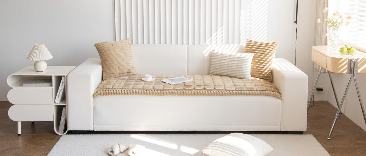 Gumfolk sofa cover close-up reveals soft texture and finish